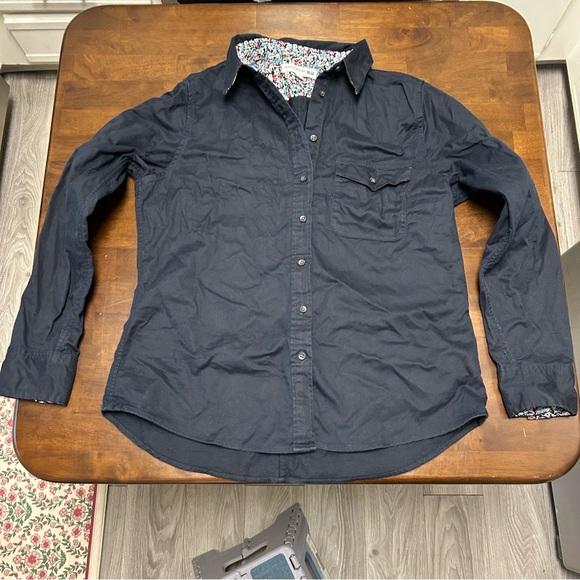 Uniqlo Tops - Uniqlo Ines De La Fressange Womens Button Up Long Sleeve in Navy Blue Size L